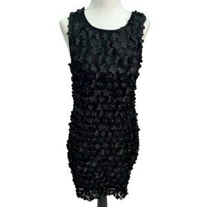 VERO Moda🖤Black Shift Dress Flower Appliques Size Small